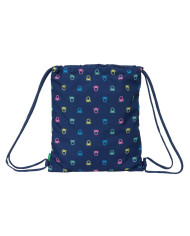 Backpack with Strings Benetton Cool Navy Blue 35 x 40 x 1 cm