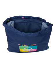 Backpack with Strings Benetton Cool Navy Blue 35 x 40 x 1 cm