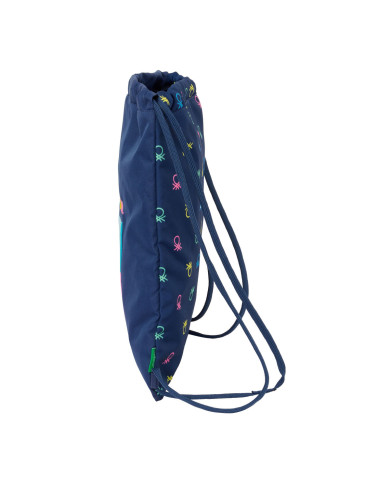 Backpack with Strings Benetton Cool Navy Blue 35 x 40 x 1 cm