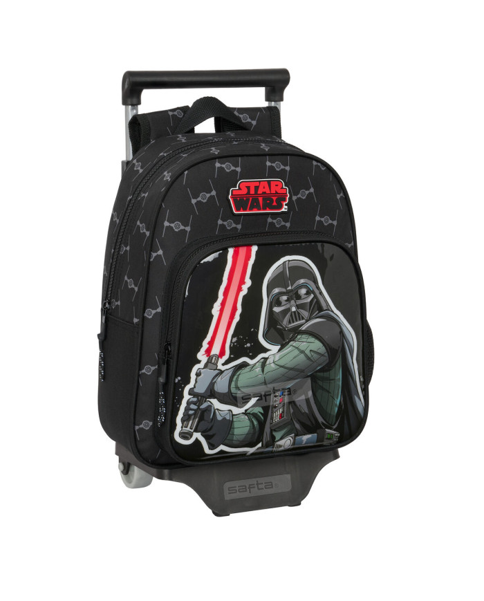 School Rucksack with Wheels Star Wars The fighter Black 27 x 33 x 10 cm