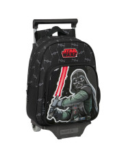 School Rucksack with Wheels Star Wars The fighter Black 27 x 33 x 10 cm
