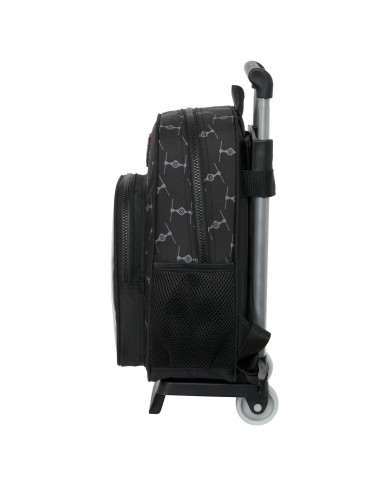 School Rucksack with Wheels Star Wars The fighter Black 27 x 33 x 10 cm