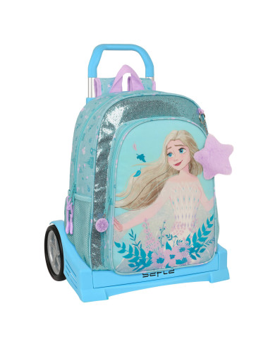 School Rucksack with Wheels Frozen Hello spring Blue 33 x 42 x 14 cm