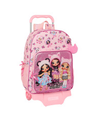 School Rucksack with Wheels Na!Na!Na! Surprise Fabulous Pink 33 x 42 x 14 cm