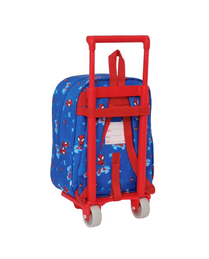 School Rucksack with Wheels Spidey Blue 22 x 27 x 10 cm