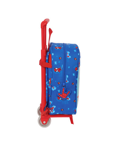 School Rucksack with Wheels Spidey Blue 22 x 27 x 10 cm