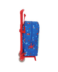 School Rucksack with Wheels Spidey Blue 22 x 27 x 10 cm