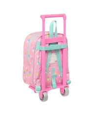 School Rucksack with Wheels Peppa Pig Ice cream Green Pink 22 x 27 x 10 cm