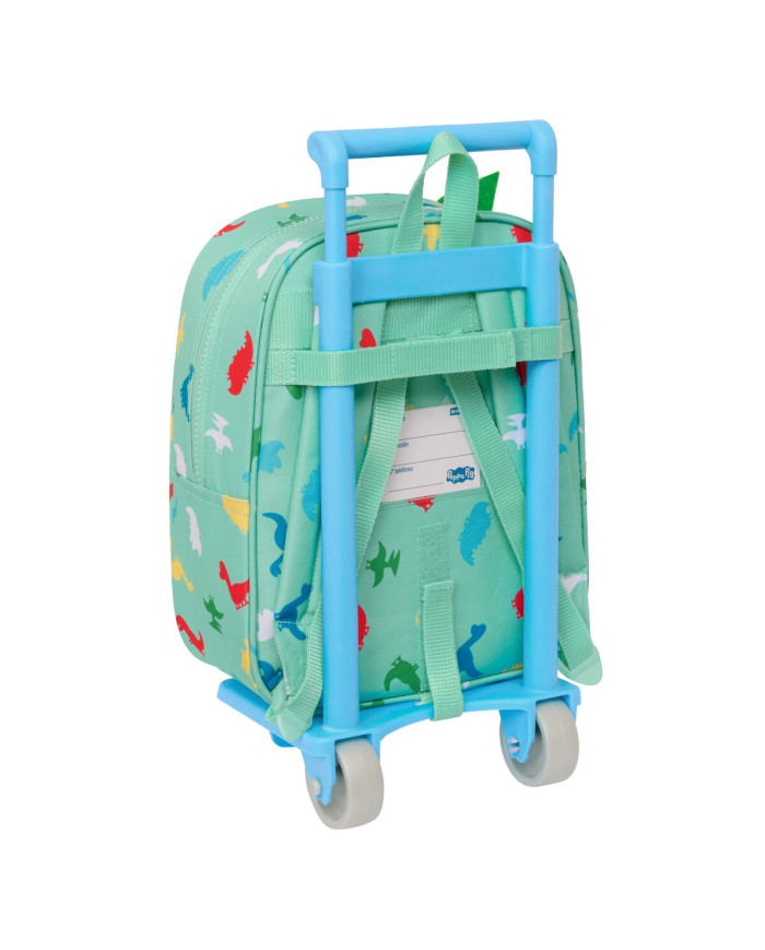 School Rucksack with Wheels Peppa Pig Green 22 x 27 x 10 cm