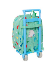 School Rucksack with Wheels Peppa Pig Green 22 x 27 x 10 cm