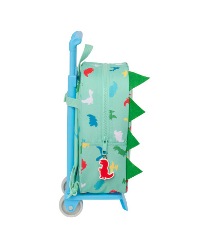 School Rucksack with Wheels Peppa Pig Green 22 x 27 x 10 cm