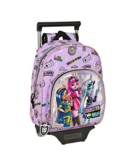 School Rucksack with Wheels Monster High Best boos Lilac 28 x 34 x 10 cm