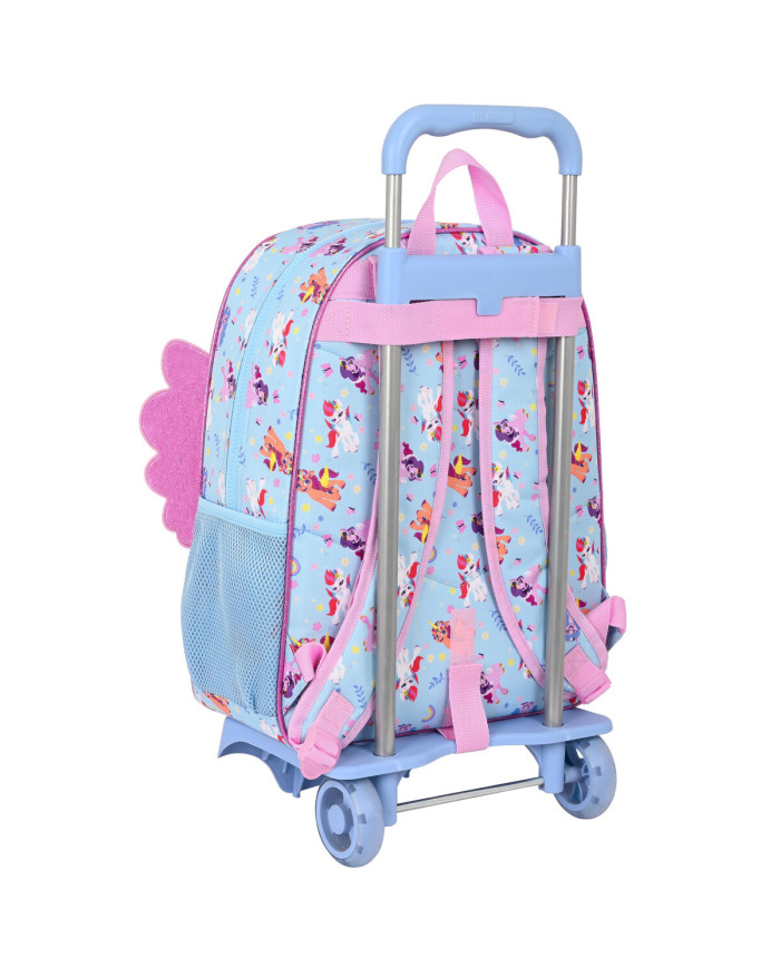 School Rucksack with Wheels My Little Pony Wild & free Blue Pink 33 x 42 x 14 cm
