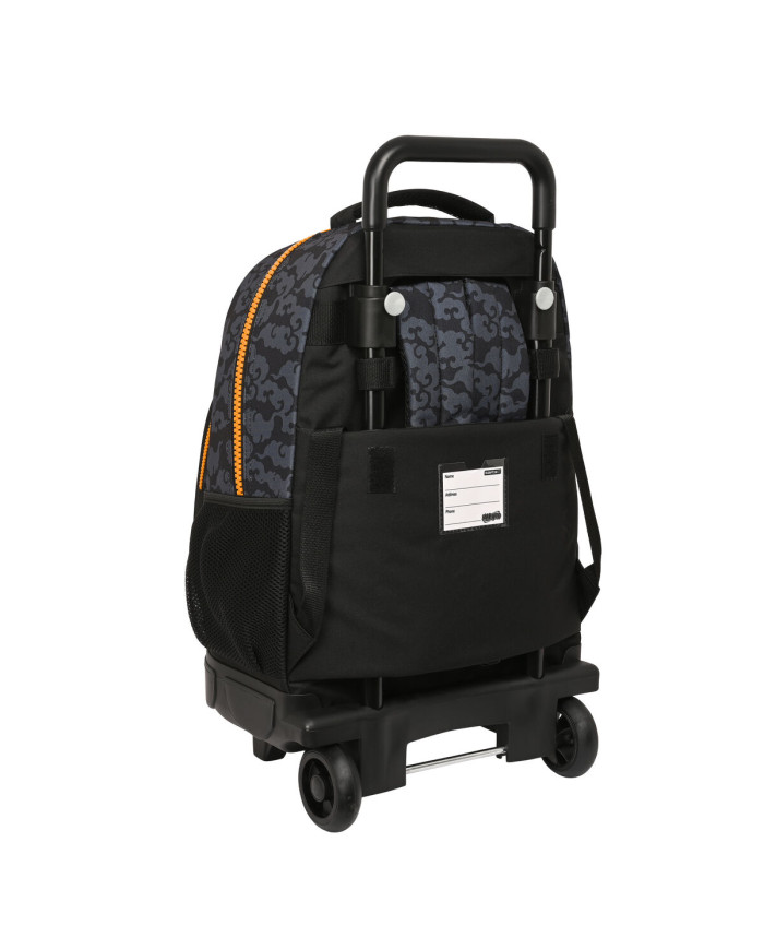 School Rucksack with Wheels Naruto Black Orange 33 X 45 X 22 cm