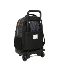 School Rucksack with Wheels Naruto Black Orange 33 X 45 X 22 cm