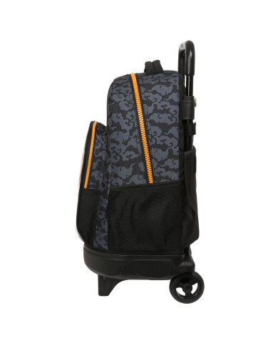 School Rucksack with Wheels Naruto Black Orange 33 X 45 X 22 cm