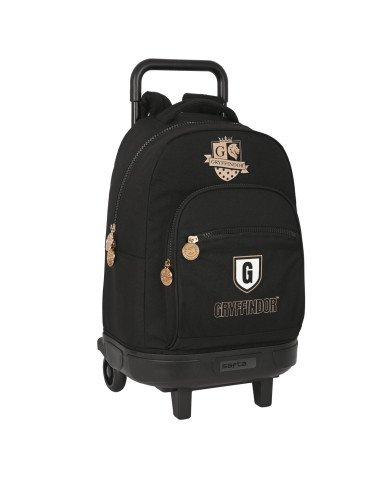 School Rucksack with Wheels Harry Potter Bravery Black 33 X 45 X 22 cm