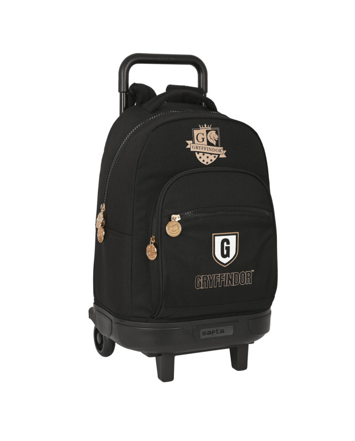 School Rucksack with Wheels Harry Potter Bravery Black 33 X 45 X 22 cm