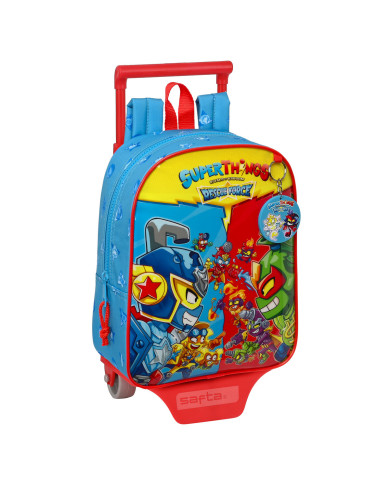 School Rucksack with Wheels SuperThings Rescue force Blue 22 x 27 x 10 cm