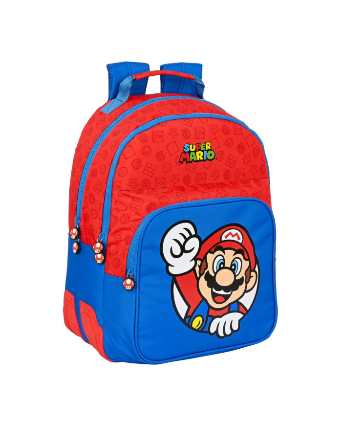 School Bag Super Mario Blue Red 32 x 42 x 15 cm