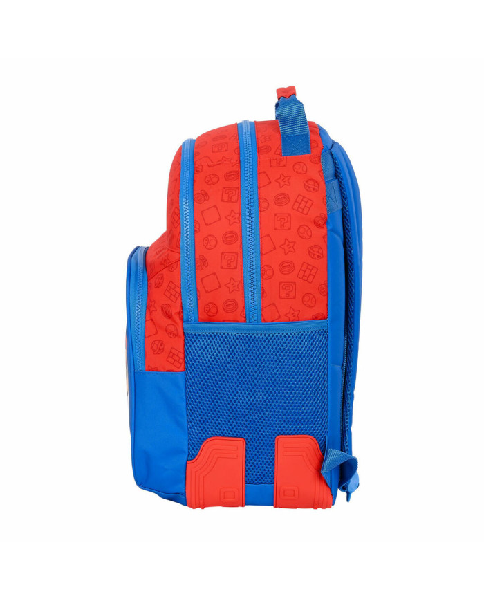 School Bag Super Mario Blue Red 32 x 42 x 15 cm